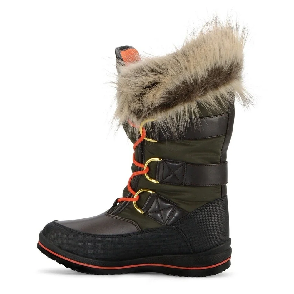 Lugz Tundra Water resistant Winter Chukka Boots Black/ Olive Green Women's sz 7
